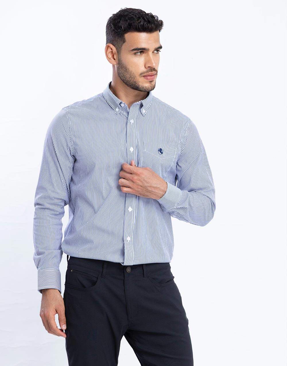 Aristocrat Formal Shirt - Navy Stripe