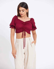 Ella Front Tie Crop Top