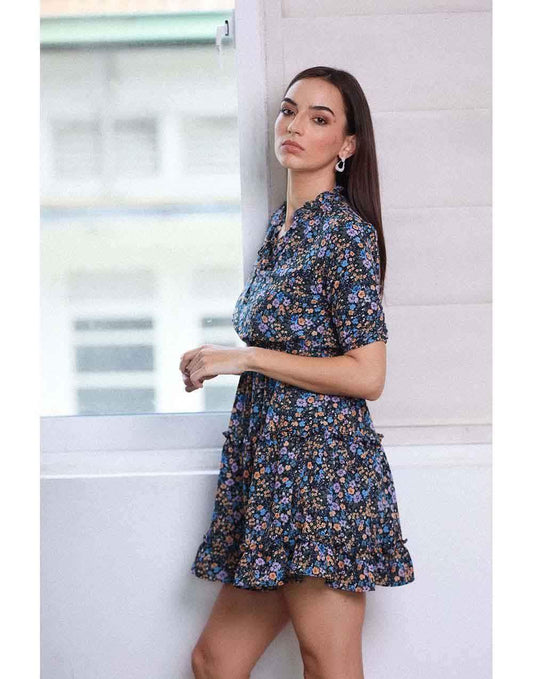 Floral Frill Detail Dress (New Size Guide Style)