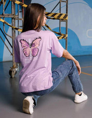 Coolane Butterfly Printed Oversized T Shirt