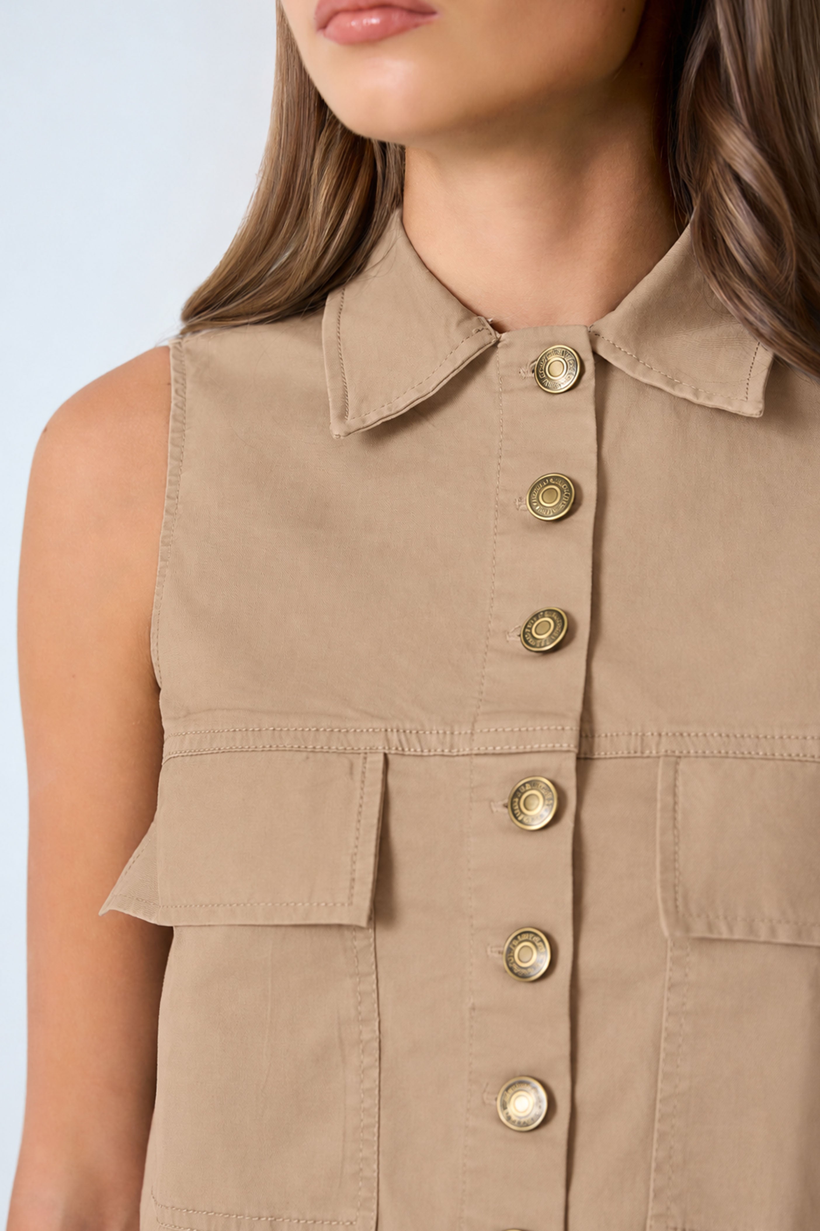 The Seine Cargo Flap-Pocket Top