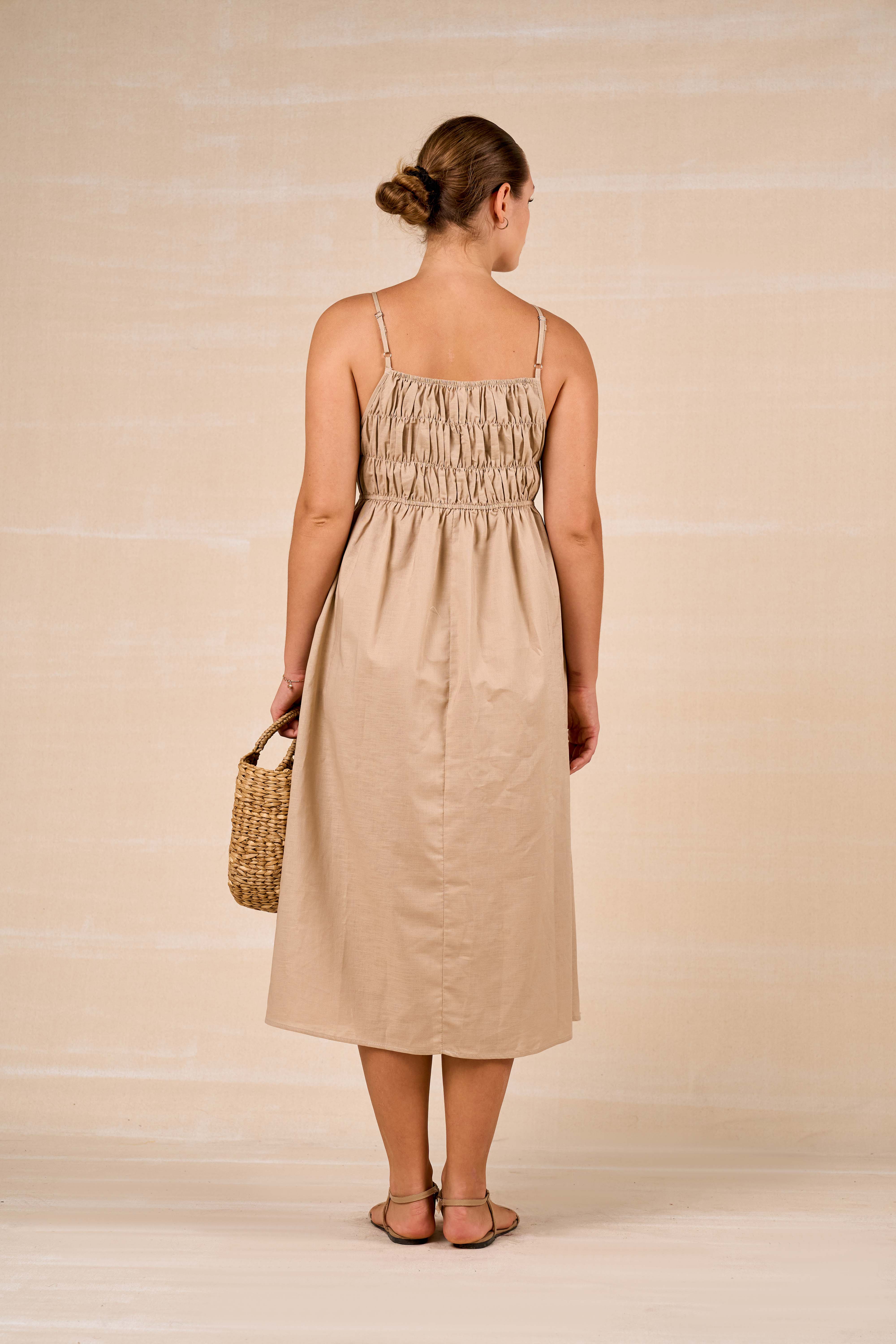 muse linen dress Modern Muse Belted Button Up Linen Dress Cover-Up -Red