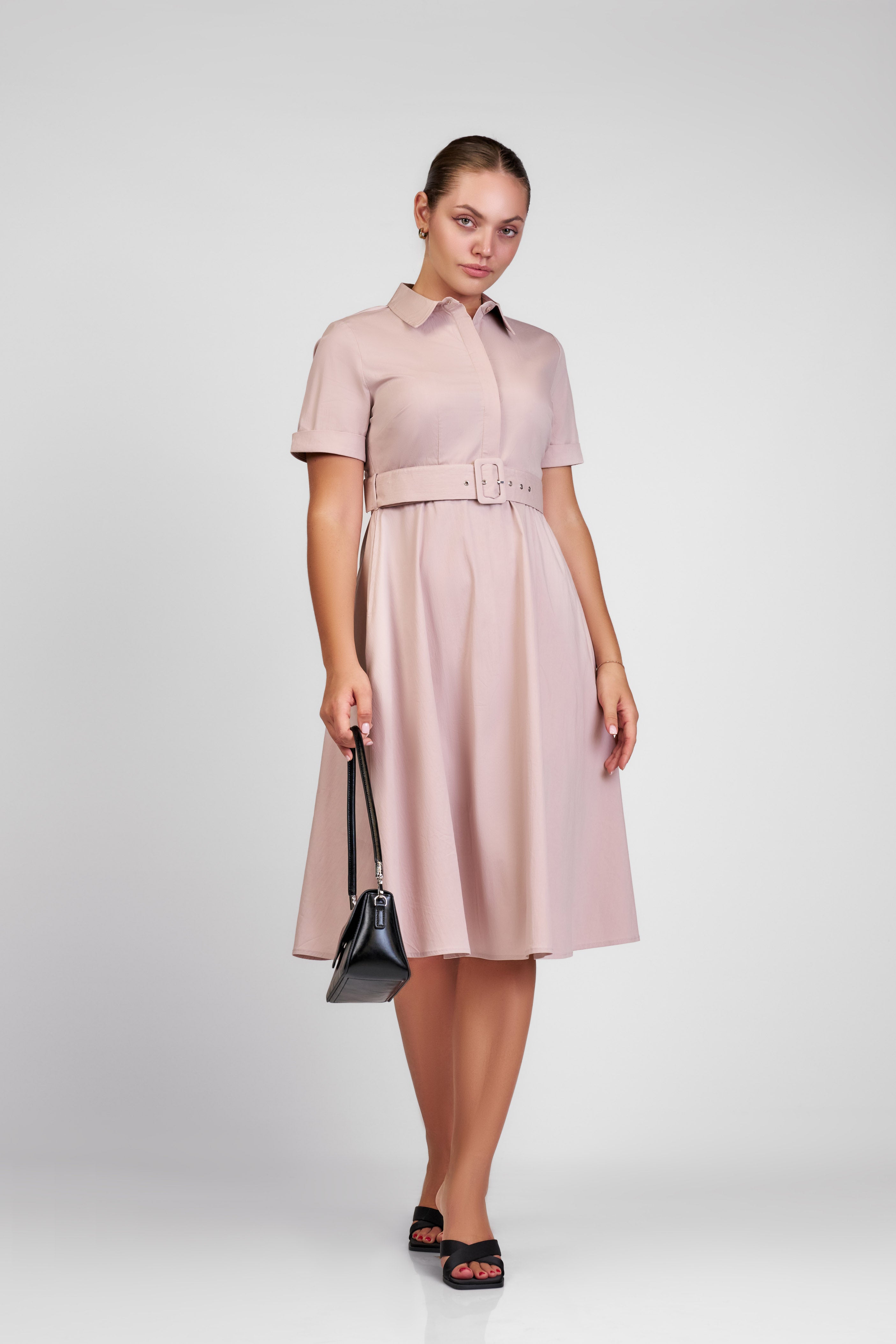 The Aria Belted WW Midi Dress