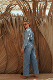 Icon status cropped denim corset jacket