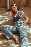 Denim straight leg jean
