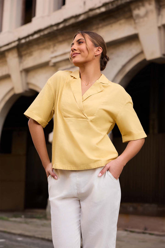 Camille Dawn Linen Top