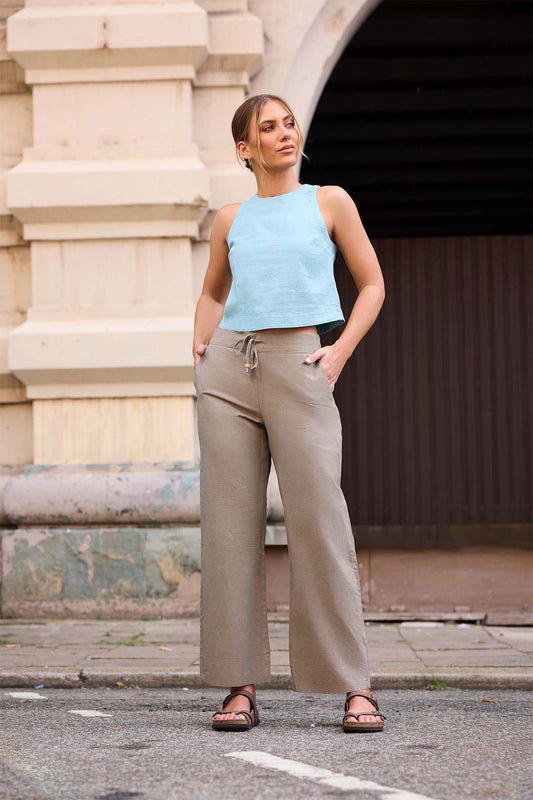 Azalia Loom Linen Top