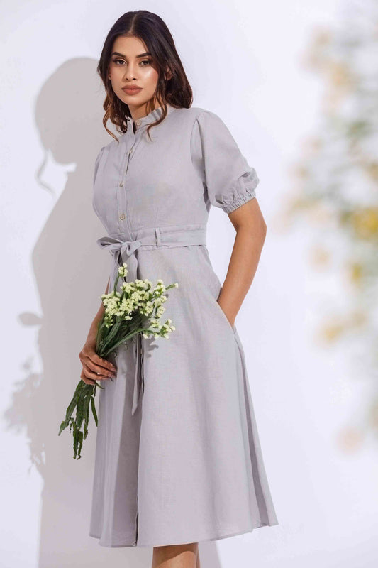 Celestial Charm Linen Dress