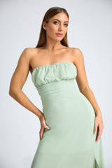 Slit & Sway Strapless Maxi
