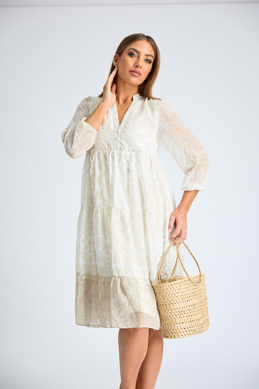Nora Frill Midi Dress