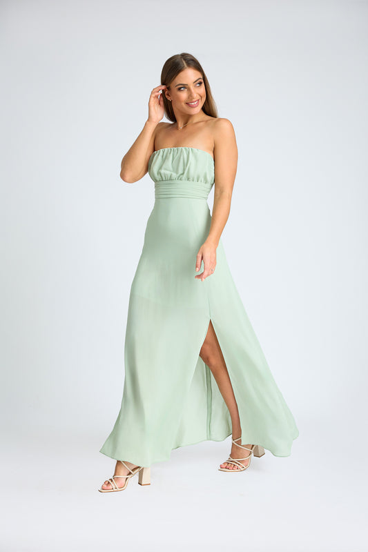 Slit & Sway Strapless Maxi