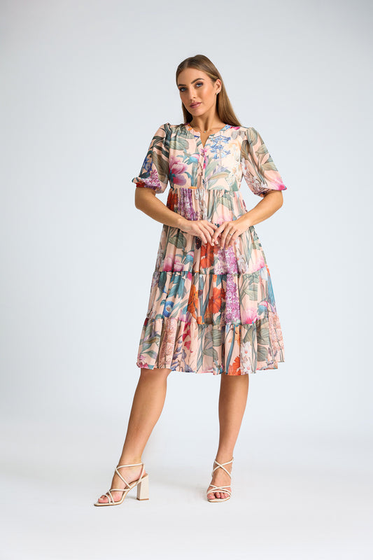 Graceful Layered Midi Dress