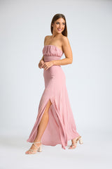 Slit & Sway Strapless Maxi
