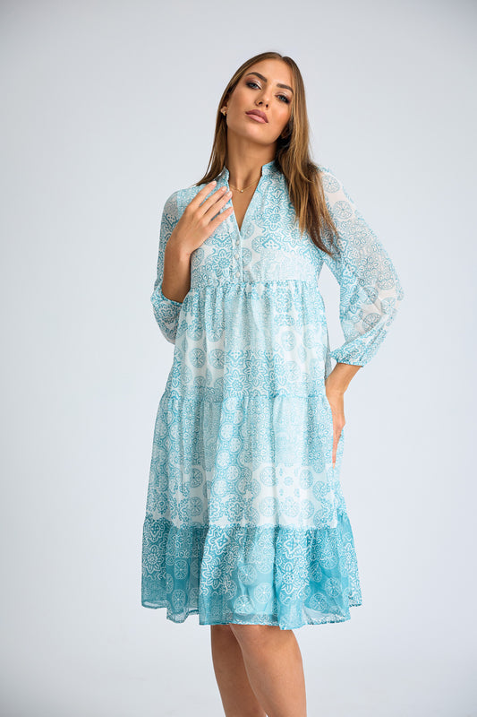 Nora Frill Midi Dress