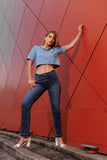 Urban Edge Cropped Denim Shirt