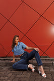 Urban Edge Cropped Denim Shirt