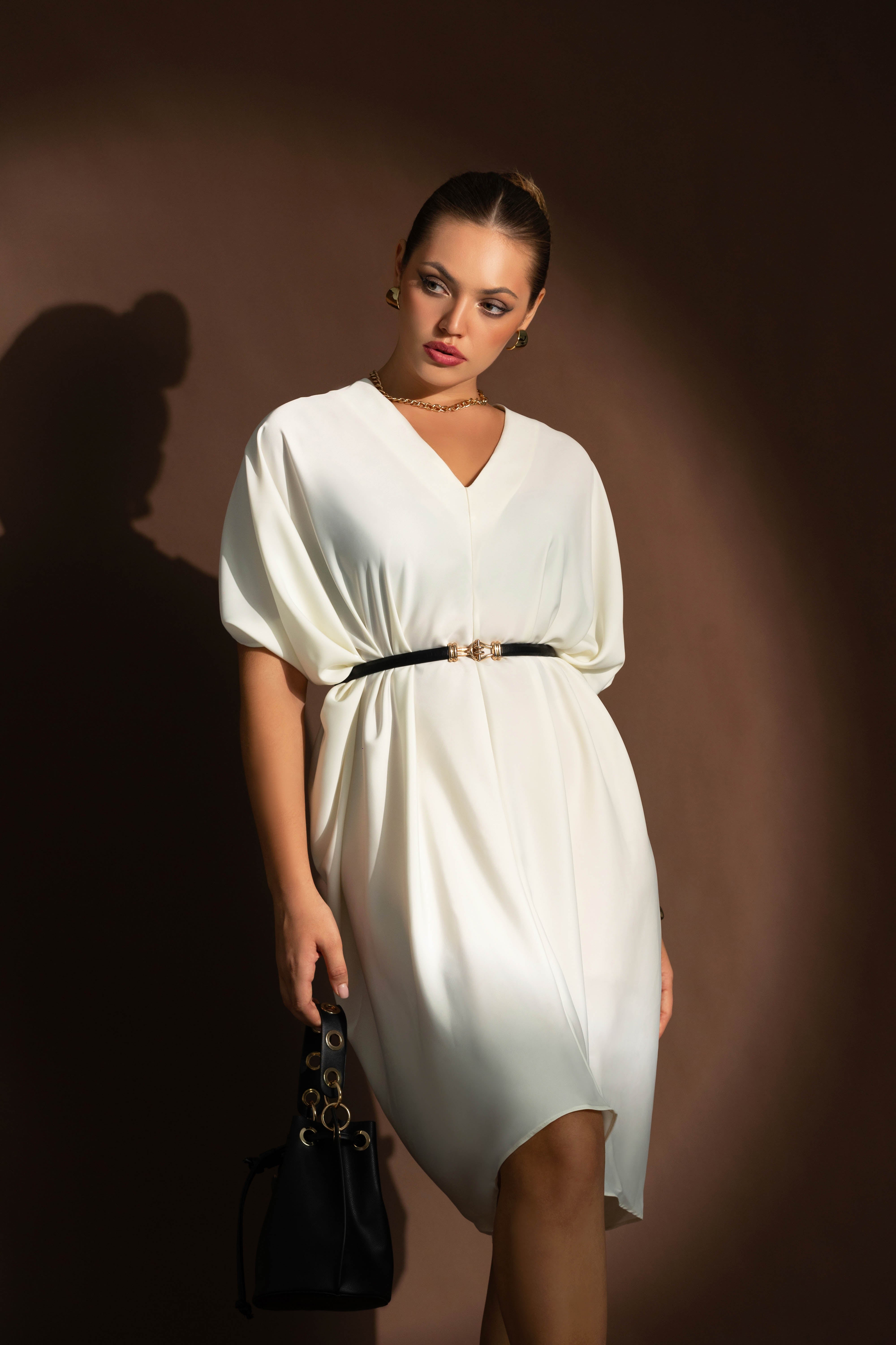 Cocoon Satin midi Dress