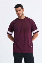 Own the game over sized printed tee SCY range - Marooon