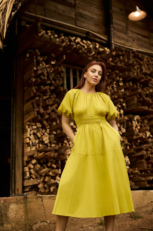 Moonlit Mirage Linen Dress