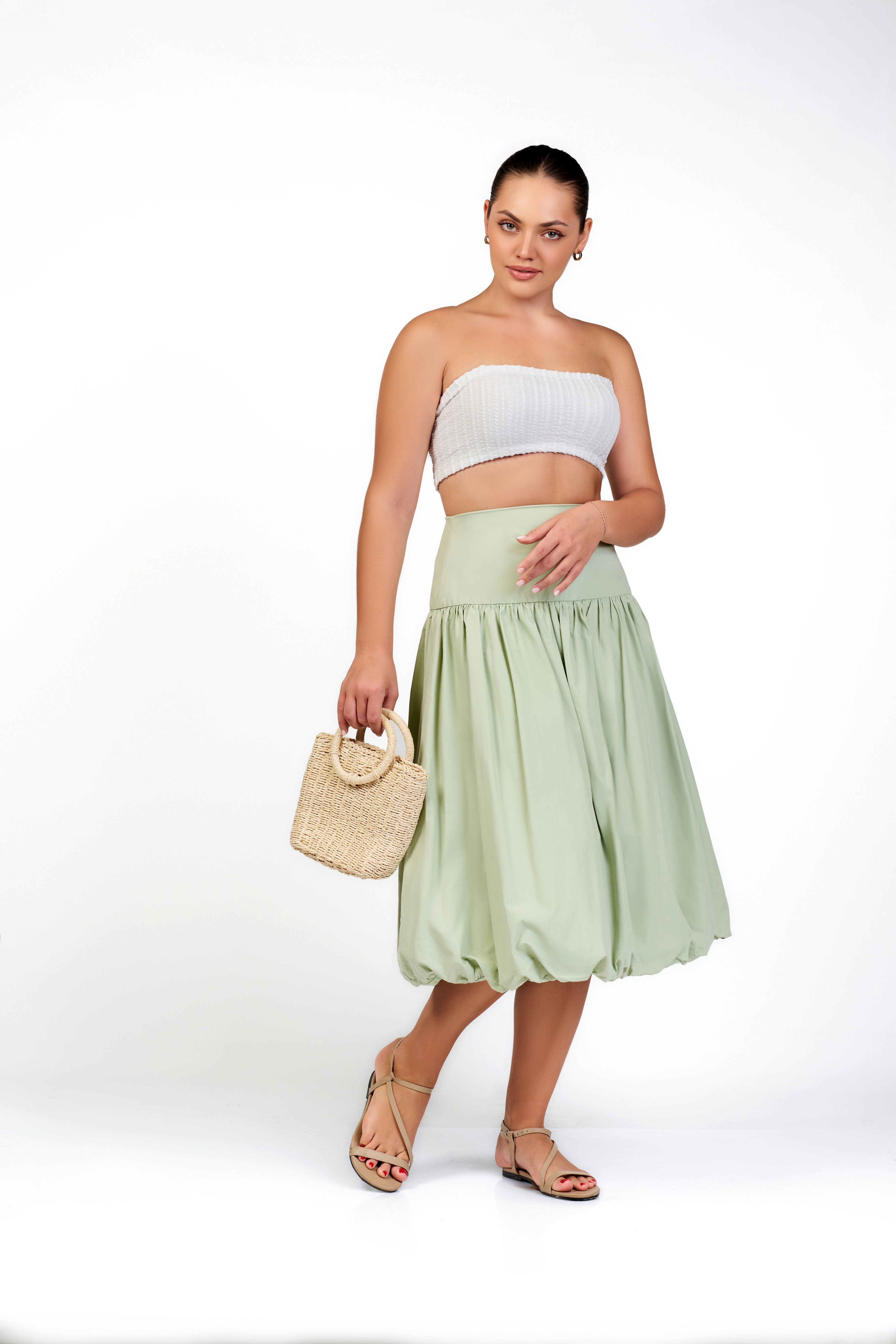 The Laurel Balloon Midi Skirt