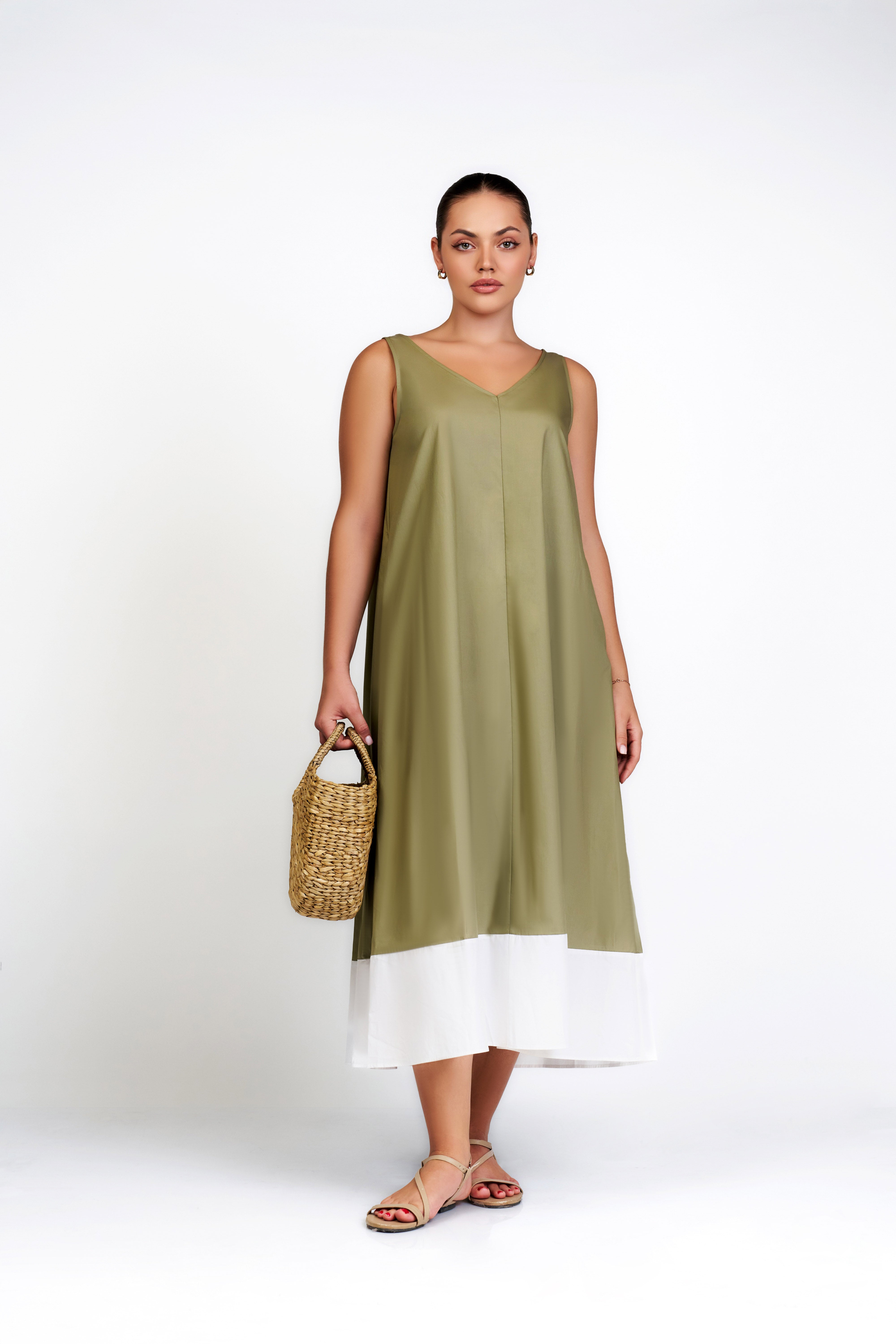 The Aurelia Contrast Hem Midi