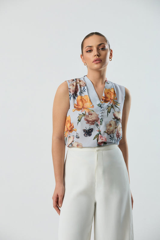 Polished Petals Sleeveless Top