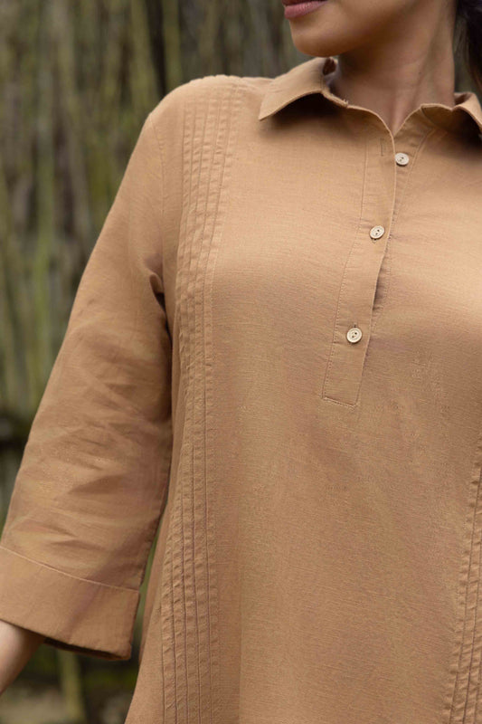 Sandstone Moment Linen Dress