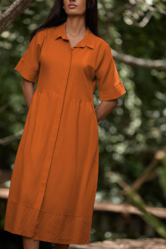 Zaya Petal Linen Dress