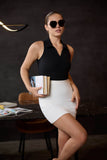 Collared Ribbed Sleeveless Body Suit