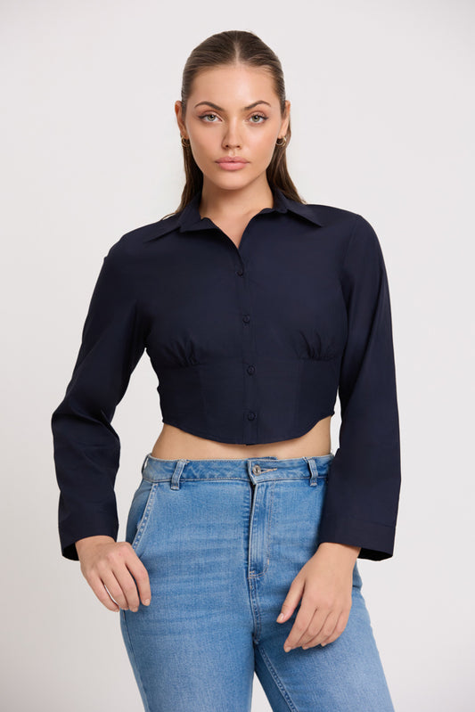 Astrid Corset Detail Long Sleeve Top