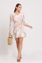 Leag Front Tie Short Dress