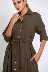 Leah Button Down Shirt Dress