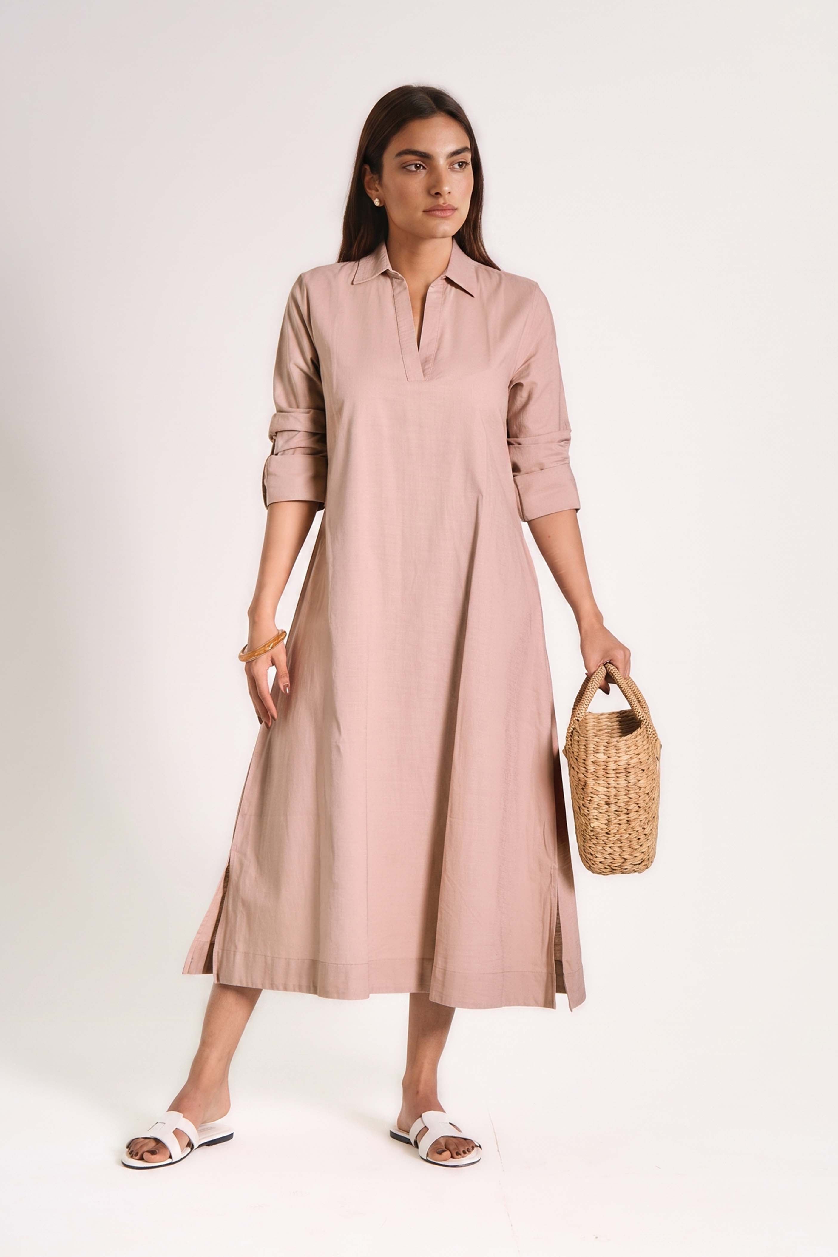 Soft Earth Linen Dress