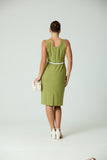 Sleeveless Front Button Detail Work Wear Dress