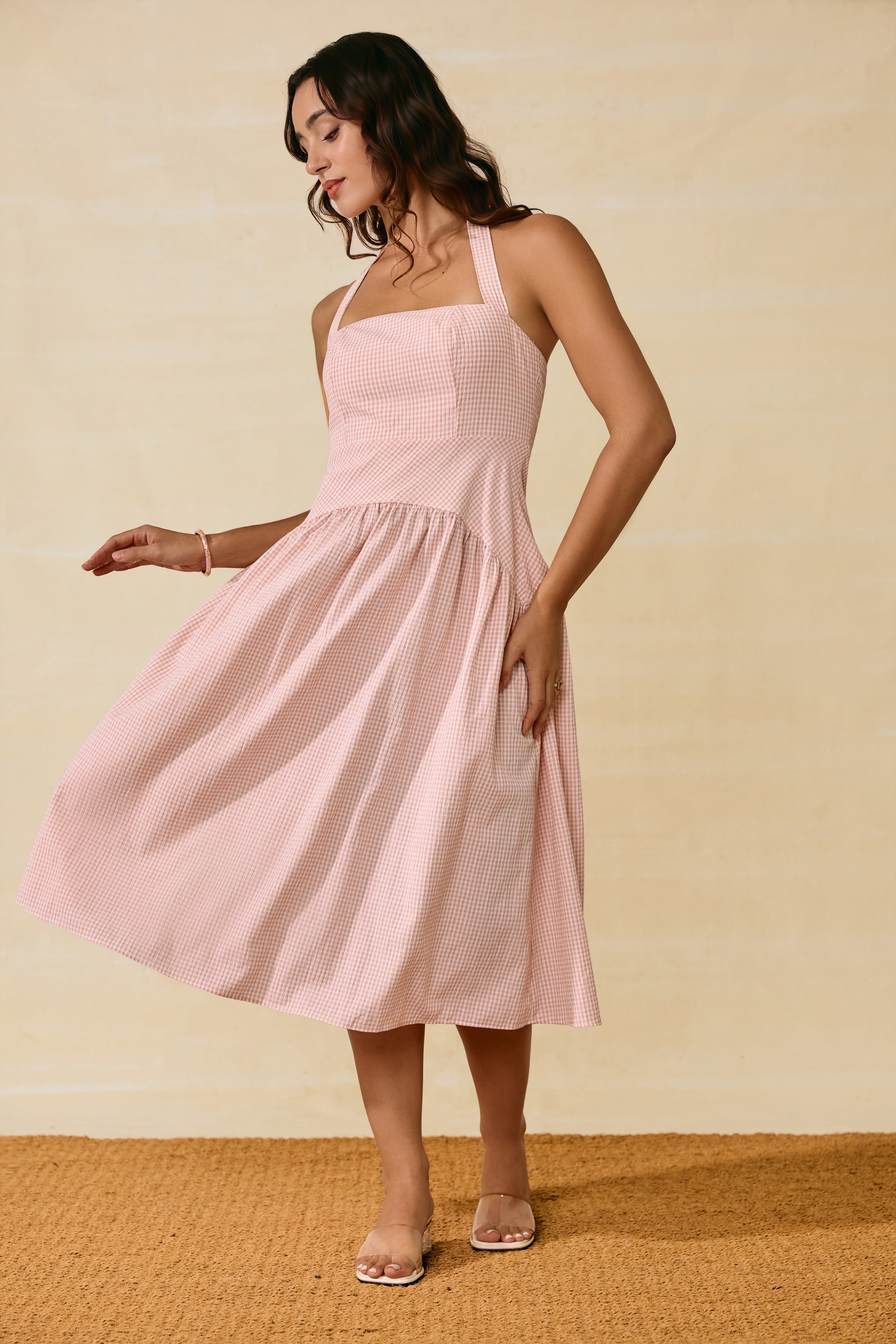 Clara Check Midi