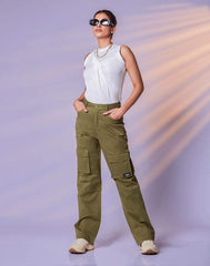 High Waist Cargo Jean