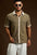 Altiero Contrast Knit Button short sleeve shirt