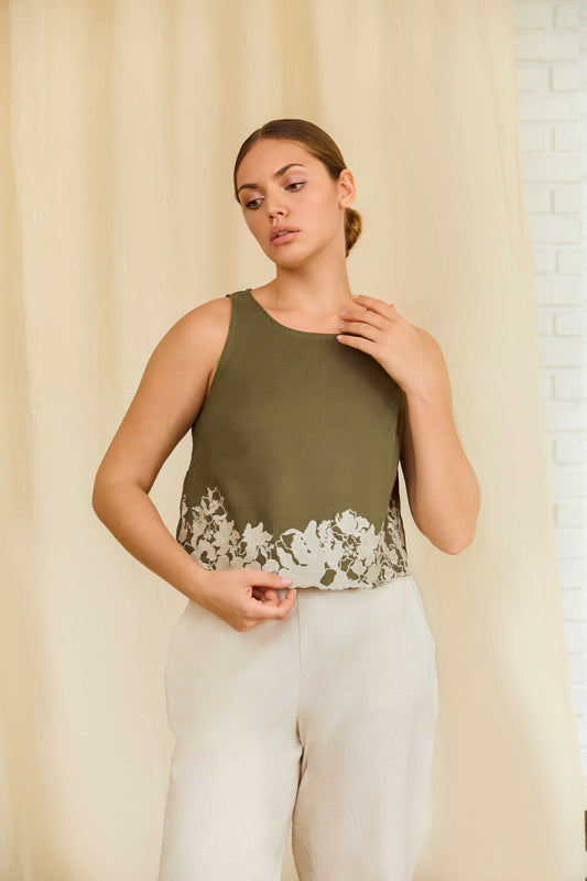 Rosmie Fern Linen Top