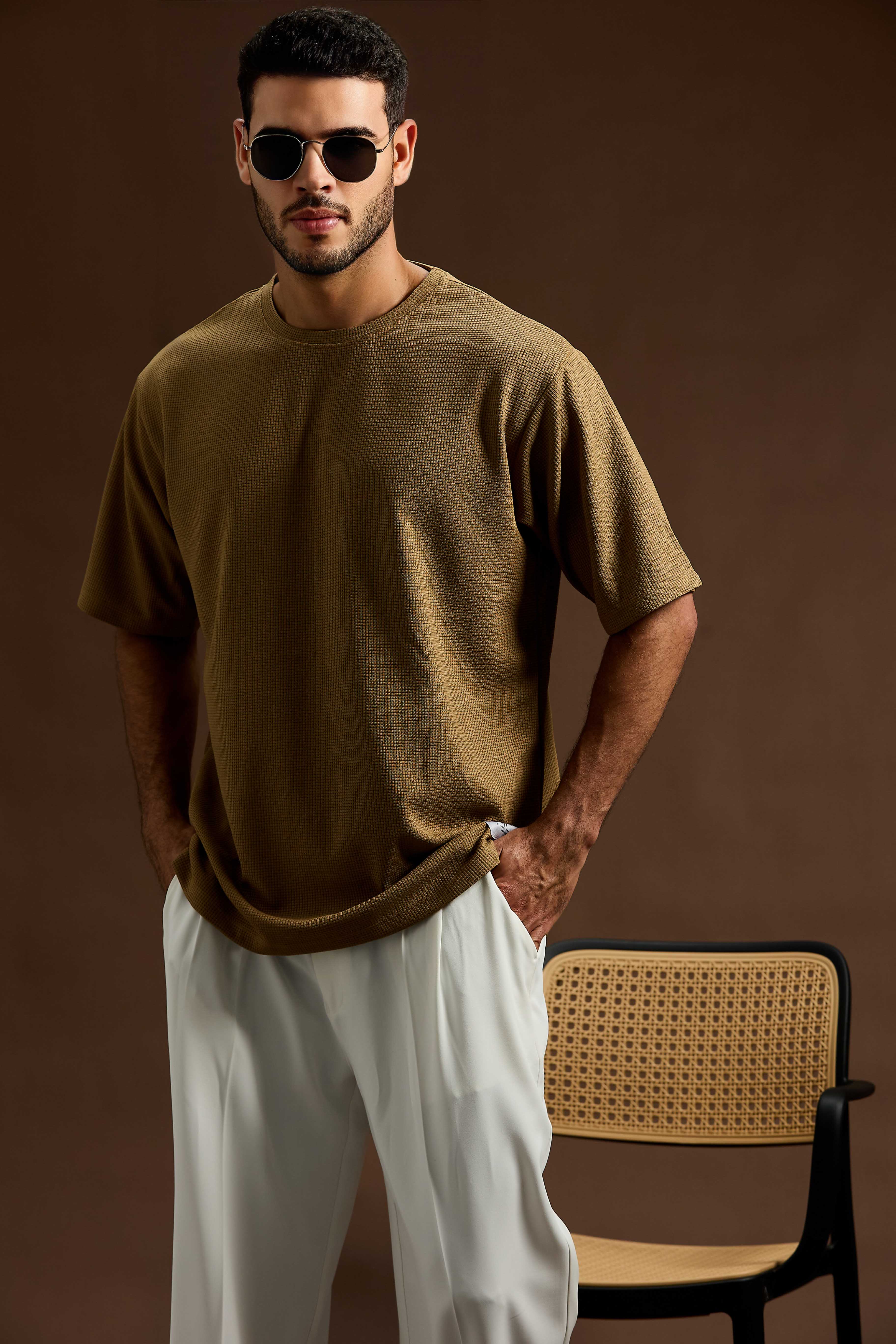 GridForm Relaxed Textured T-Shirt