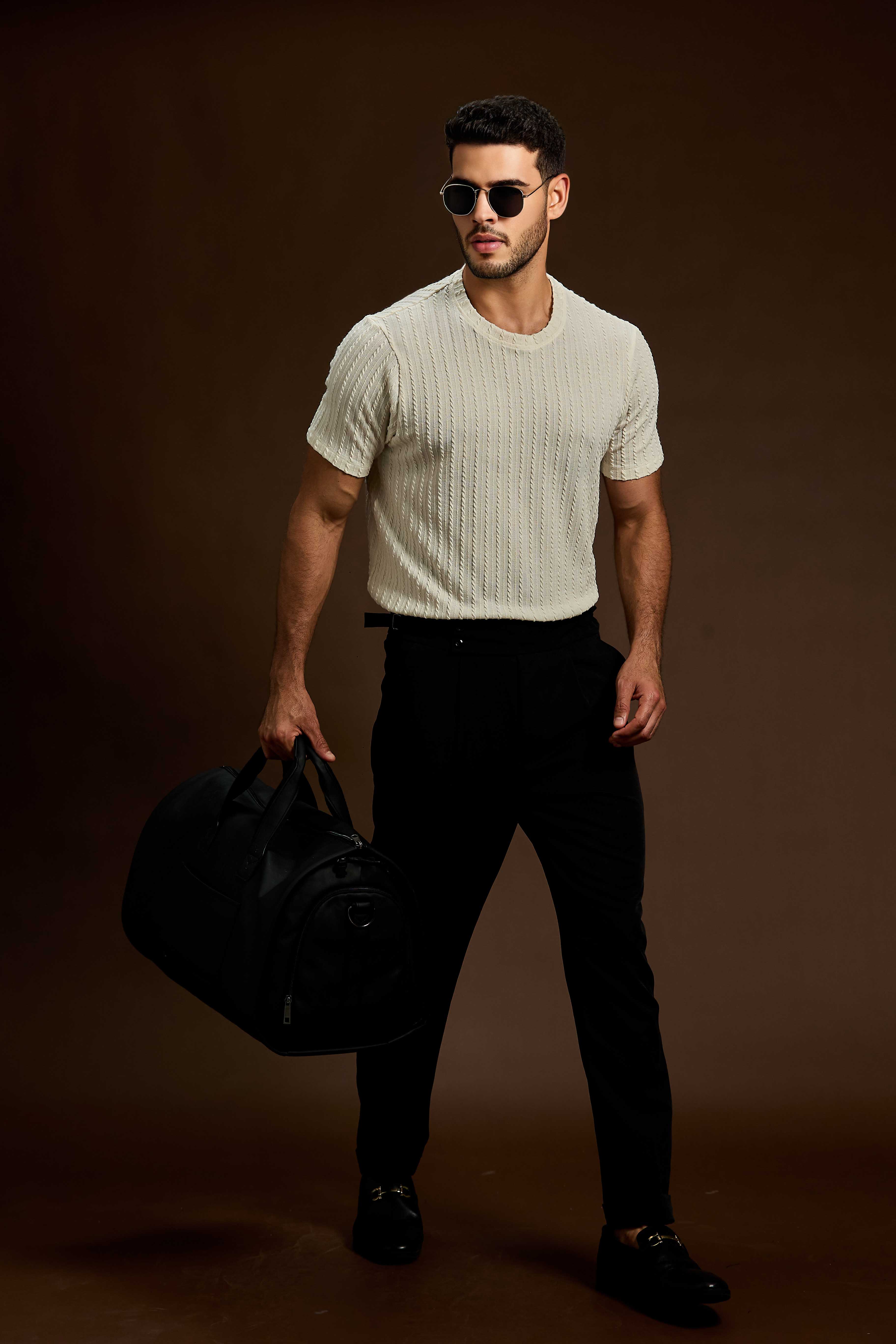 Ridge Knit Textured Tee