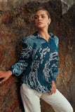 Sunlit Palm Oversized Top