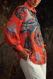 Sunlit Palm Oversized Top