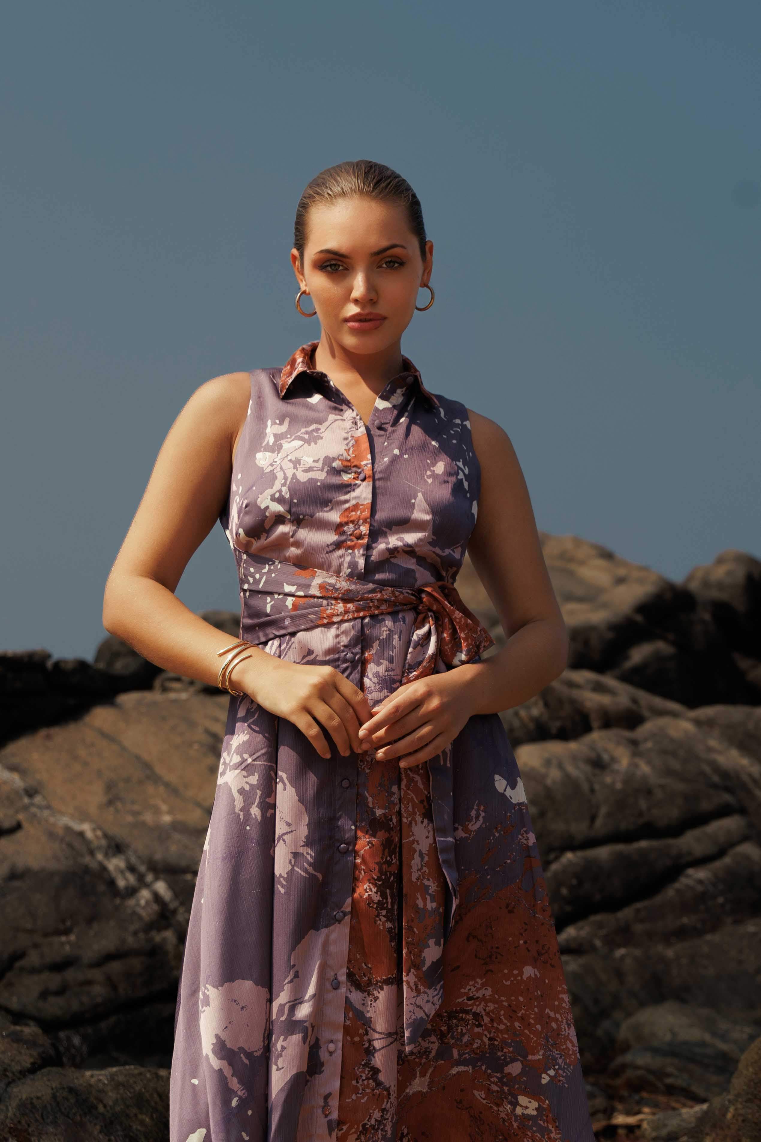 Golden Dunes Midi Dress