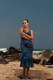 Lagoon Glow Cowl Neck Dress