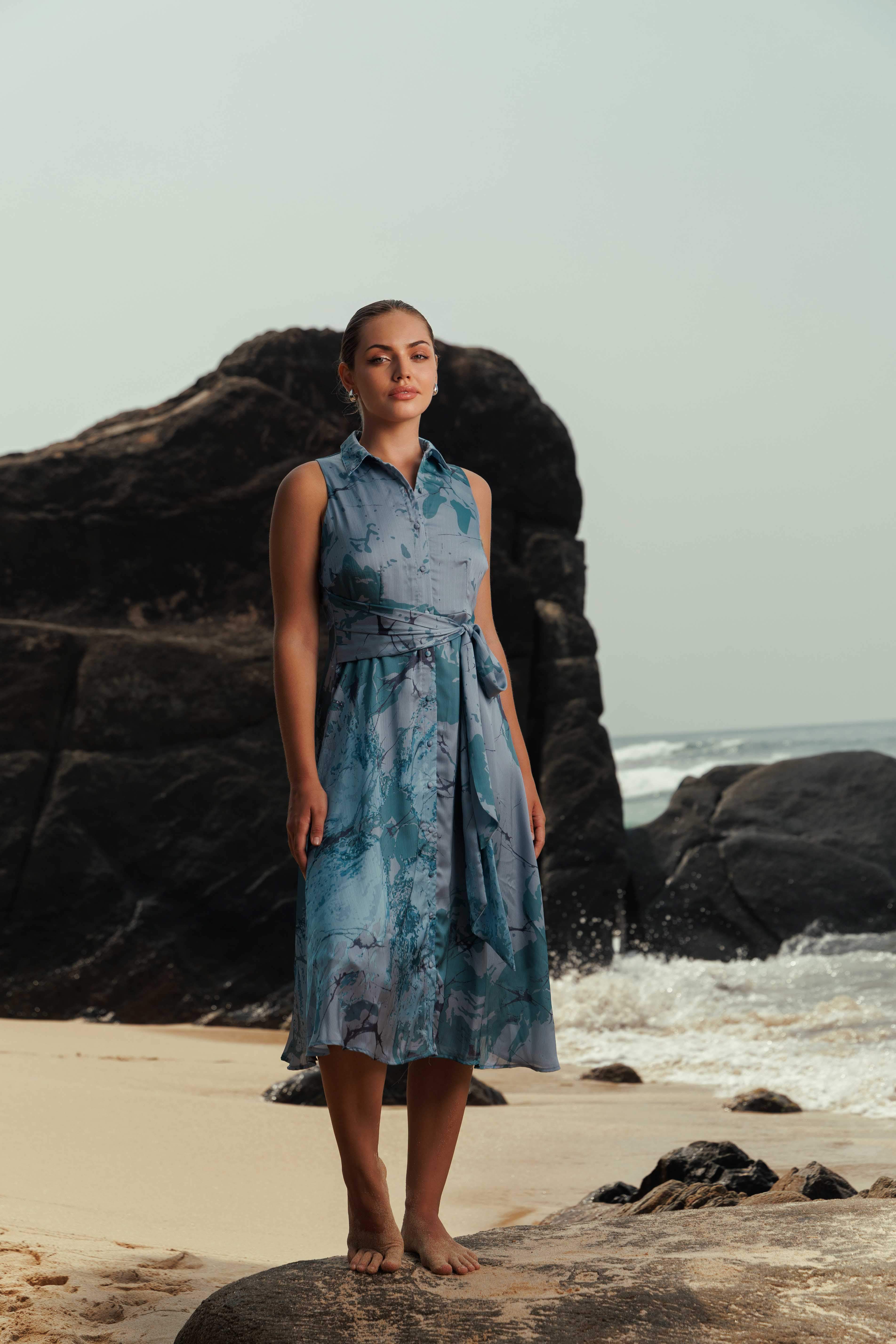 Golden Dunes Midi Dress