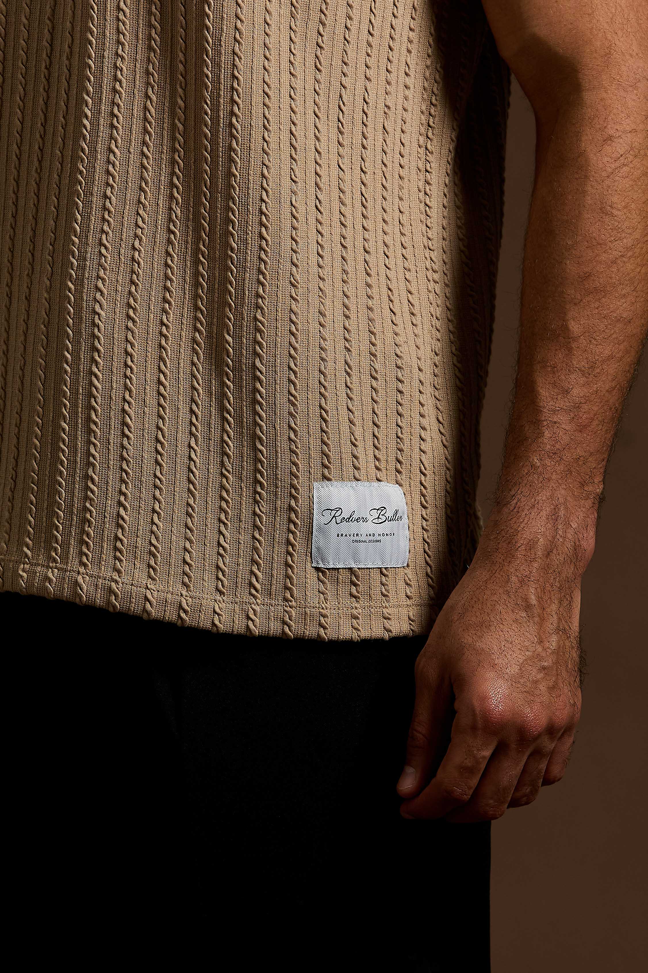 Ridge Knit Textured Tee