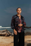 Sunlit Palm Oversized Top