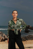 Sunlit Palm Oversized Top