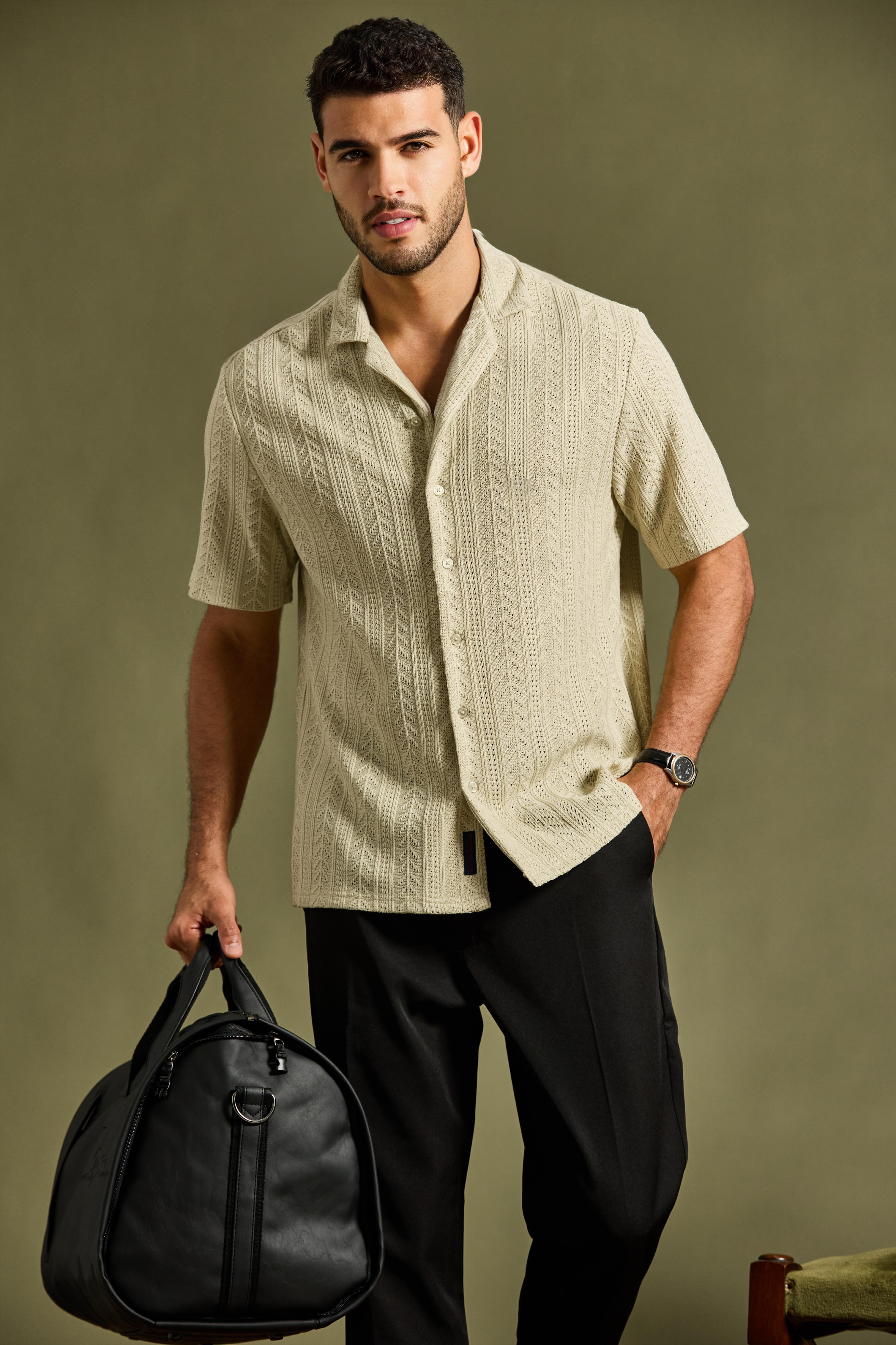 Elvaro Lace-Knit Resort Shirt