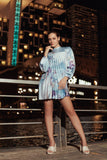Velocity Pleated Mini Gown